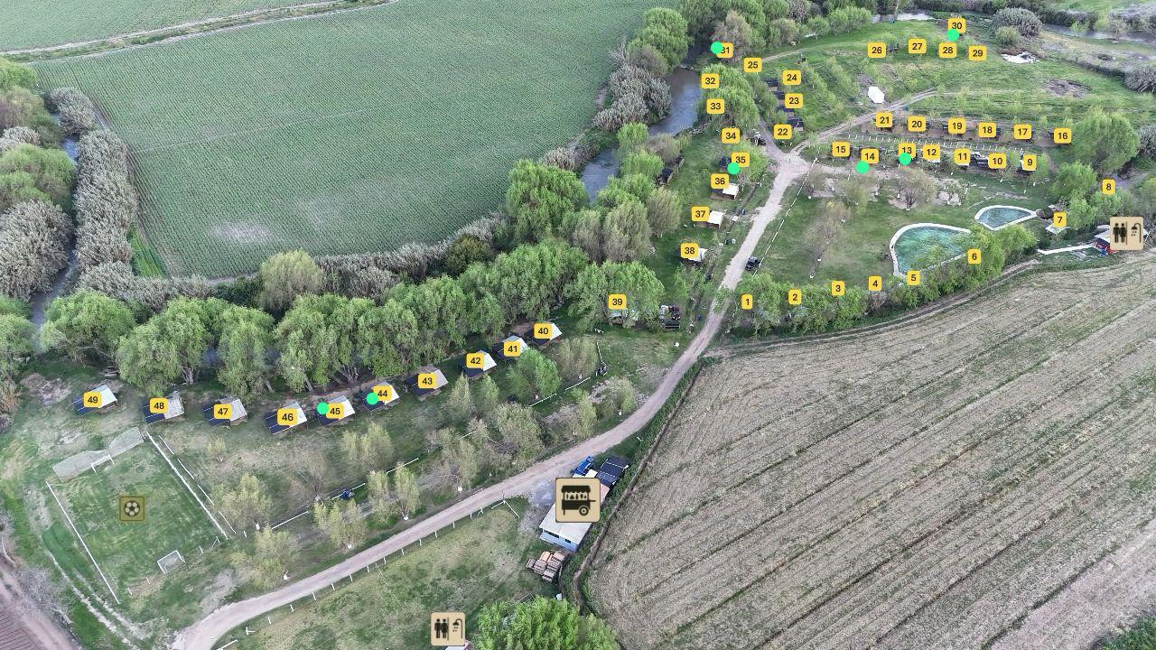 Vista aérea de Camping El Sauce